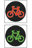 Red - Green Bicycle crossing lights with symbols
