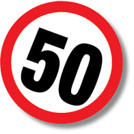 50km speed limit sign