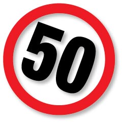 50km speed limit sign