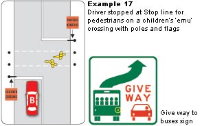 Giving way at Pedestrian Crossings and Children's Crossings