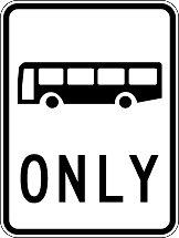 Bus only lane sign