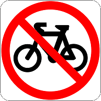 No Bicycles sign