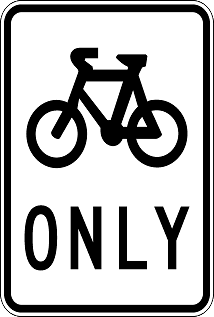 Bicycle path sign