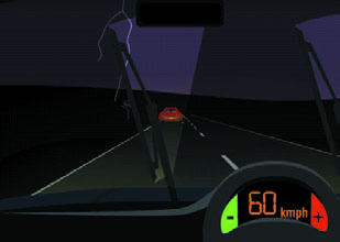 60km/h diagram of 4 seconds distance in wet