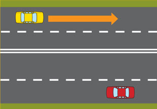 Travelling on 4 lane road