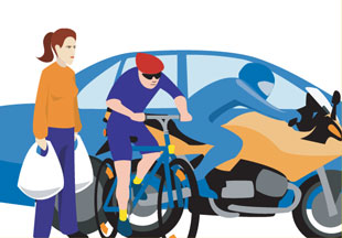 Pedestrians, cyclists & motorcyclists