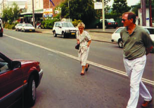 Pedestrians crossing where it is not safe or legal